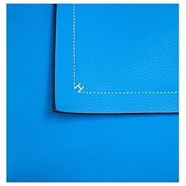 Hermès-Sac tote Hermes Cabas Elan 31 en Clémence-Bleu