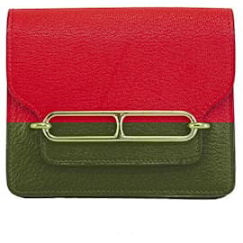Hermès-Portefeuille Slim Roulis en Chèvre Hermes-Rouge