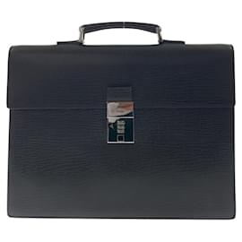 Gucci-Gucci 34044 Leather Briefcase-Black