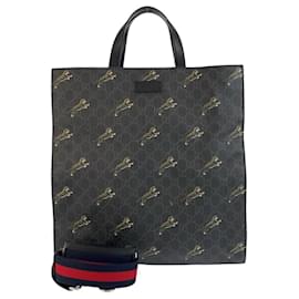 Gucci-Gucci GG Supreme Canvas 2way Tote Bag-Black
