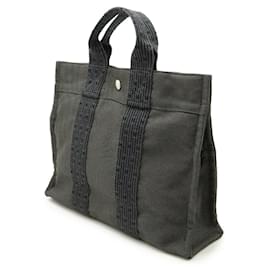 Hermès-Sac tote en toile Herline d'Hermès-Gris
