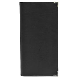 Cartier-Cartier Leather Cabochon Long Wallet Black-Black