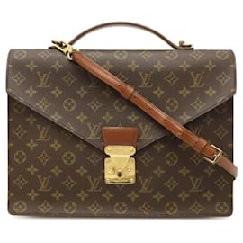 Louis Vuitton-Louis Vuitton Porte-Documents Bandoulière Monogram 2way Mallette-Marron