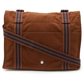 Hermès-Sac à épaule en toile Herbag d'Hermès-Marron