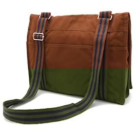 Hermès-Sac à épaule en toile Herbag d'Hermès-Marron