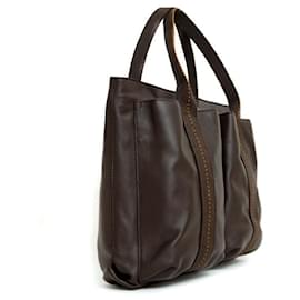 Hermès-Sac fourre-tout en cuir Hermes marron-Marron