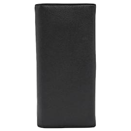 Bulgari-Bvlgari Black Leather Bifold Wallet-Black