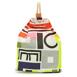 Hermès-Sac à épaule en toile marine Recif d'Hermès-Multicolore
