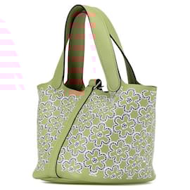 Hermès-Sac à main Hermes Picotin Lock Micro Lucky Daisy Swift Édition Limitée-Marron
