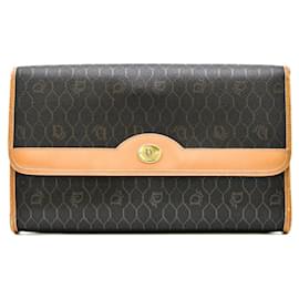Dior-Dior Chain Shoulder Bag Dark Brown PVC-Brown