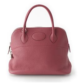 Hermès-Sac à main Hermes Bolide 31 en bois de rose-Rouge