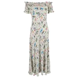Autre Marque- Rixo Printed Off-Shoulder Maxi Dress in Multicolor Viscose-Multiple colors