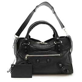 Balenciaga-Balenciaga Giant City Leather 2way Bag-Black