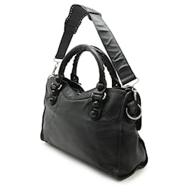 Balenciaga-Balenciaga Giant City Leather 2way Bag-Black