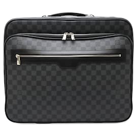Louis Vuitton-Sac à roulettes Louis Vuitton Pilot Case Damier Graphite-Noir