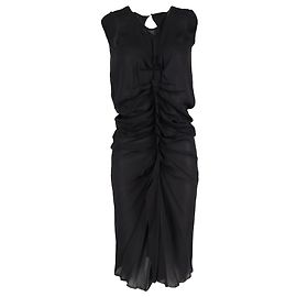 Isabel Marant Rüschendes Midikleid aus schwarzer Seide Schwarz