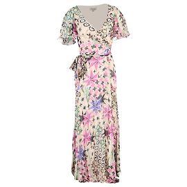 Vestido Maxi Claudette da Temperley London em Chiffon Multicolorido Multicor