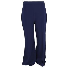 Diane Von Furstenberg Flared Trousers in Navy Blue Viscose Blue Navy blue