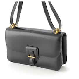 Hermès-Sac à épaule en box calf noir Hermes Dolly-Noir
