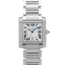 Cartier-Cartier Tank Francaise LM W51002Q3 Silver Men's Watch-Silvery