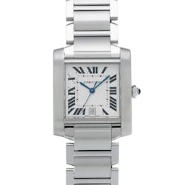 Cartier-Cartier Tank Francaise LM W51002Q3 Silver Men's Watch-Silvery