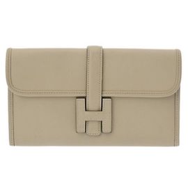 Hermès Hermes Jige Duo Sage Clutch Tasche Beige