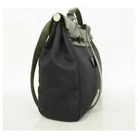 Hermès-Sac à main Hermes Airbag MM en Toile Officier Noire-Noir