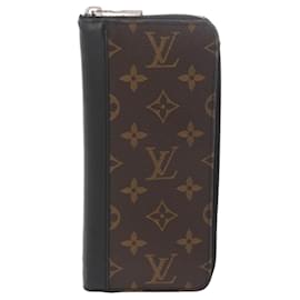 Louis Vuitton-Portefeuille Zippy Monogram Macassar Louis Vuitton-Marron,Monogramme