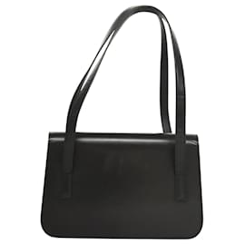 Autre Marque-Burberrys Shoulder Bag Leather Black Silver Auth BA1658-Black,Silvery