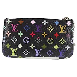 Louis Vuitton-LOUIS VUITTON Monogram Multicolor Pochette Cles Coin Purse M13664 Auth MX080SM-Black