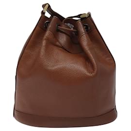 Autre Marque-Burberrys Shoulder Bag Leather Brown Gold Auth hk2525-Brown,Golden