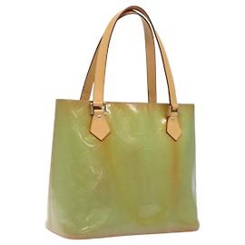 LOUIS VUITTON Monogram Vernis Sac à main Houston Bleu bébé M91005 LV Auth ar13496 Bleu clair