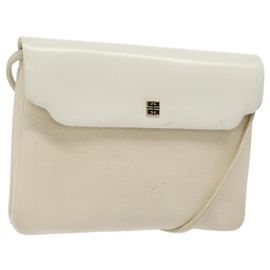 Bolsa de ombro GIVENCHY em couro branco e dourado Auth BA1549 Branco Dourado