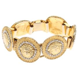 Bracelet Méduse en métal doré Gianni Versace Auth yk18100 Doré