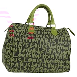 Louis Vuitton-LOUIS VUITTON Monogram Graffiti Speedy 30 Bag Orange M93705 LV Auth 116267AM-Orange,Monogram