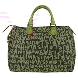 Louis Vuitton-LOUIS VUITTON Monogram Graffiti Speedy 30 Bag Orange M93705 LV Auth 116267AM-Orange,Monogram