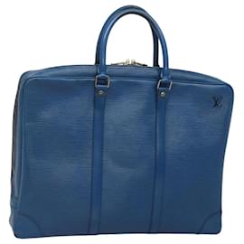 Louis Vuitton-LOUIS VUITTON Epi Porte Documents Voyage Business Bag Blue M54475 Auth ep8830-Blue