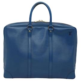 Louis Vuitton-LOUIS VUITTON Epi Porte Documents Voyage Business Bag Blue M54475 Auth ep8830-Blue