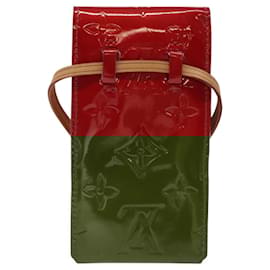 Louis Vuitton-LOUIS VUITTON Monogram Vernis Green Cigarette Case Red M91155 LV Auth hk2448-Red