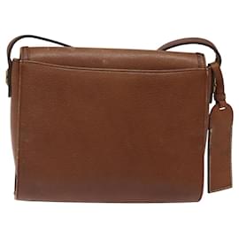 Autre Marque-Burberrys Shoulder Bag Leather Brown Gold Auth BA1620-Brown,Golden