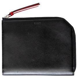 Bally Leather Travel Pouch Black Black