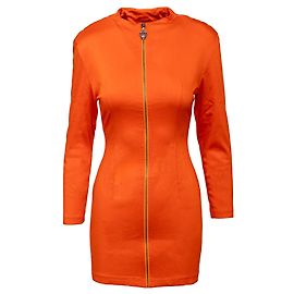 Gianni Versace Robe Mini Versus avec Fermeture Éclair Orange