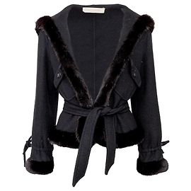 Jaqueta de lã com capuz Valentino Preto