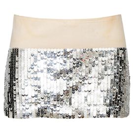 Autre Marque Mini jupe en sequins Future Classics Blanc cassé