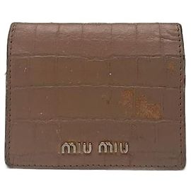 Vintage Miu Miu Leather Card Holder beige pink Beige
