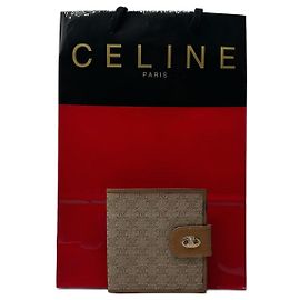 Céline Vintage Celine Paris Leder Monogramm Geldbörse beige Beige