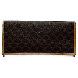 Céline Vintage Celine Paris leather monogram Card Holder Brown
