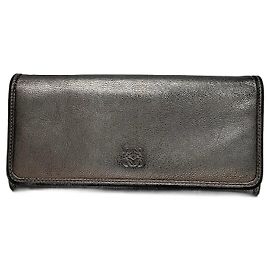 Vintage Loewe Madrid Leather Wallet Bronze Silvery