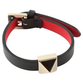 Valentino Lederarmband Schwarz