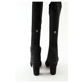 Aquazzura-Suede boots-Black
